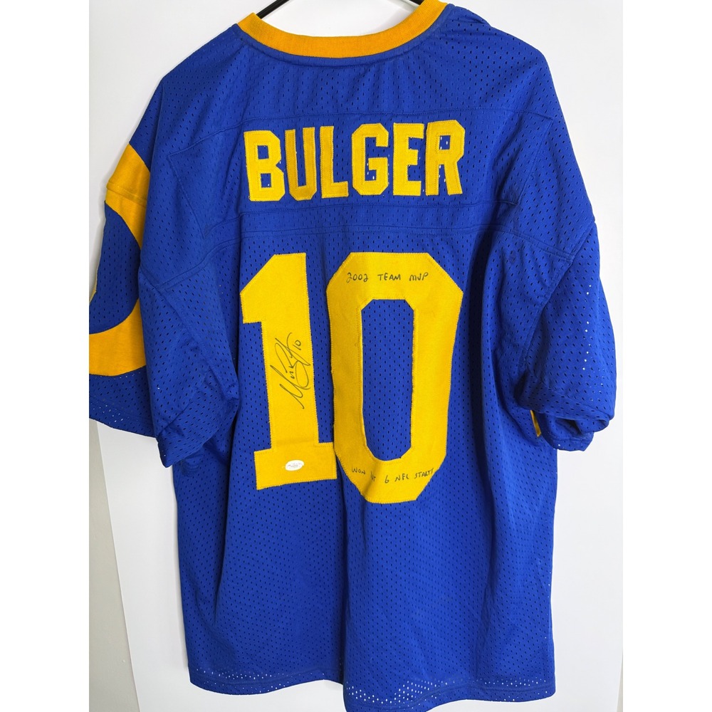 Marc Bulger Signed St Louis Rams Jersey JSA Authenticated 2003 Team MVP Blue 10